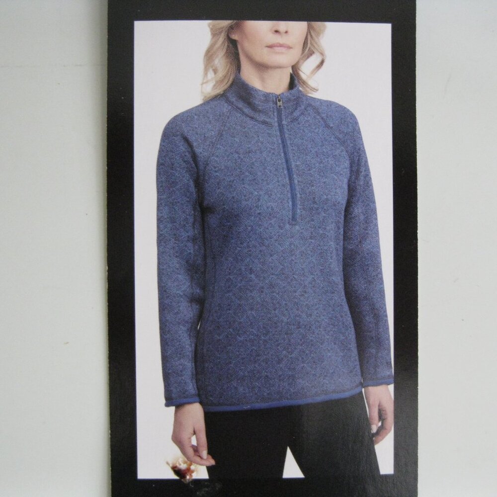 STORMPACK Women's Sweater Fleece Quarter Zip Pullover, Blue, Size Large (0761)